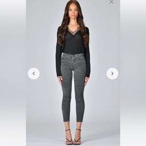 Carmen High Rise Ankle Fray Jeans Stretchy - Grey Cheetah Size 26